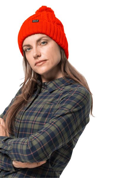 Jack Wolfskin Collections Stormlock Ponponlu Bere Yanıp Sönen Kırmızı