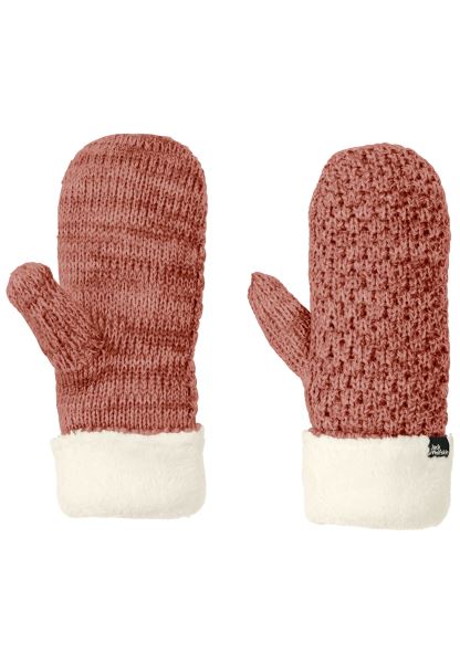 Highloft örgü Mitten Kadın Jack Wolfskin Origin Sonbahar Kırmızı