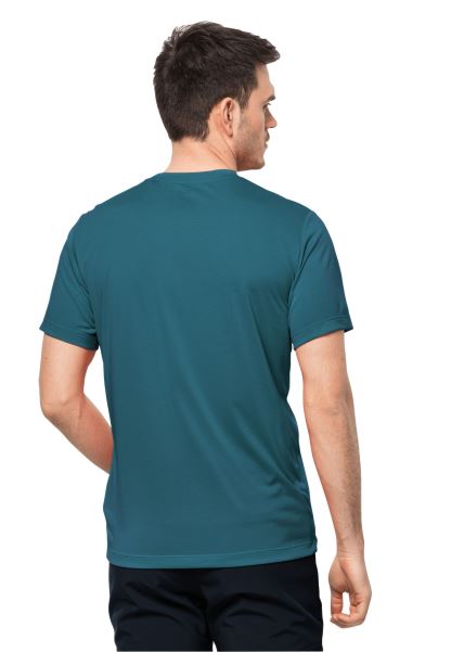 Sıcak Mavi Mercan Yürüyüş S/s Grafik T M Jack Wolfskin