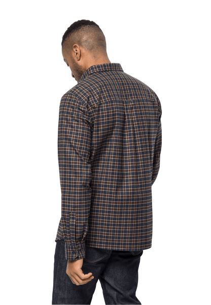 Bergweg Gömlek M Jack Wolfskin Koyu Meşe çekler Koleksiyonları