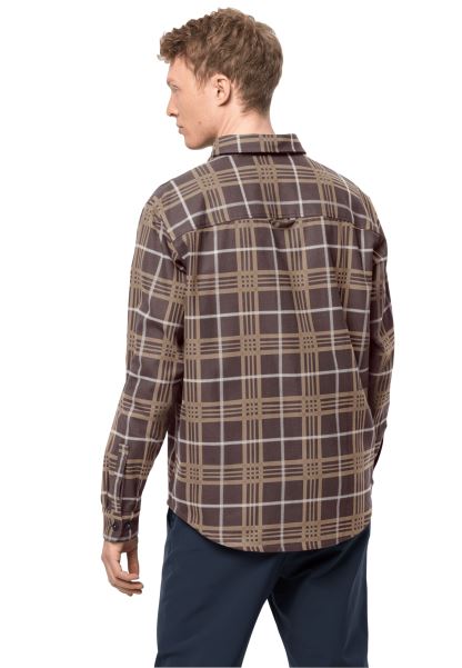 Kabin Görünümü Gömlek M Koyu Meşe çekler Jack Wolfskin Kökenleri