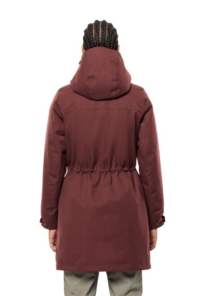 Cordovan Kırmızı Orijinal Jack Wolfskin şiddetli Rüzgar Parka W