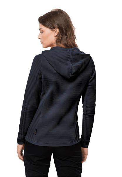 Gece Mavisi Orijinal Mütevazı Kapüşonlu Ceket Kadın Jack Wolfskin