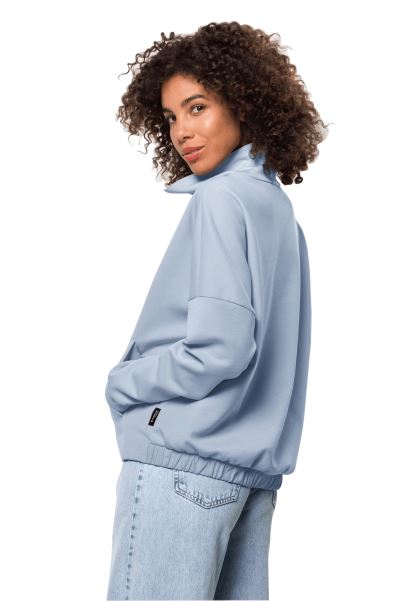 Jack Wolfskin Orijinal Mavi Sis Yeni Cennet Yarım Zip W