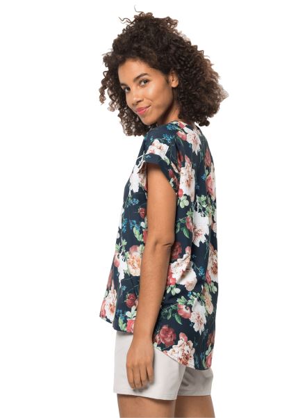 Jack Wolfskin çiçekli Gömlek W Markalar Her Yerde Gece Mavisi