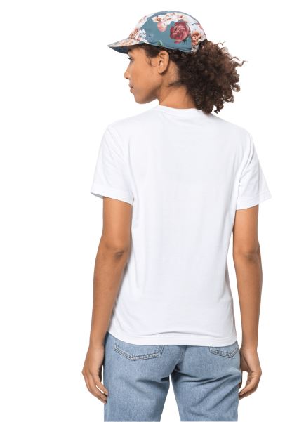 Jack Wolfskin Sıcak Beyaz Acele çiçek Logosu T W