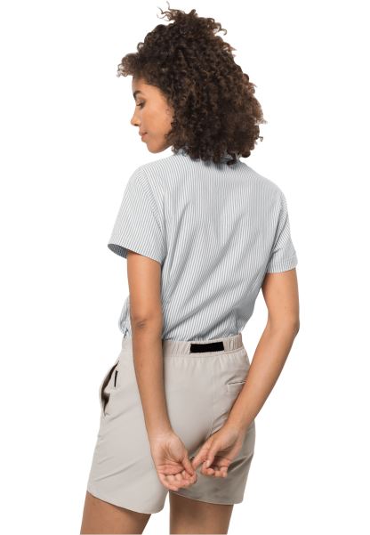 Jack Wolfskin Deniz Mavisi Gri çizgili Güney Liman Ss Gömlek W Koleksiyonu