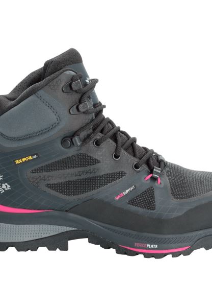 Siyah-pembe Fashion Force Trekker Texapore Mid W Jack Wolfskin