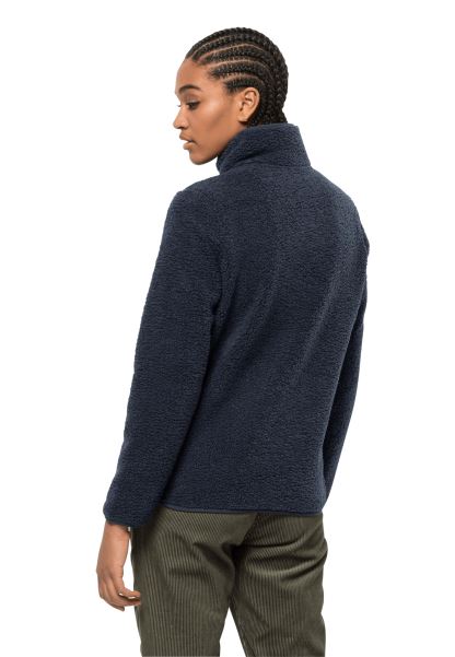 Gece Mavisi Jack Wolfskin Kökenli Yüksek Bukleli Ceket W