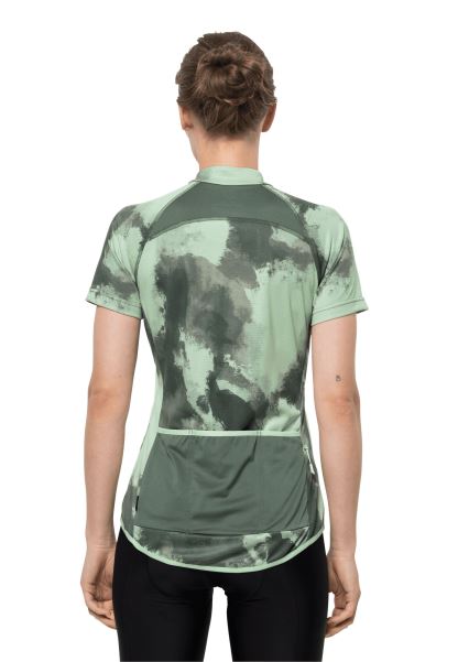 Jack Wolfskin Tourer Yarım Fermuarlı Baskı T W Koleksiyonları Hedge Green Allover