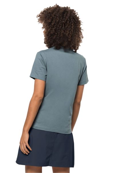 Koleksiyon Jack Wolfskin çiçek Logo T W Deniz Mavisi Gri