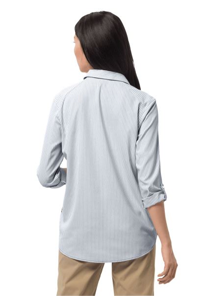 Gece Yarısı Mavi çizgili Moda Jack Wolfskin Güney Port Gömlek W