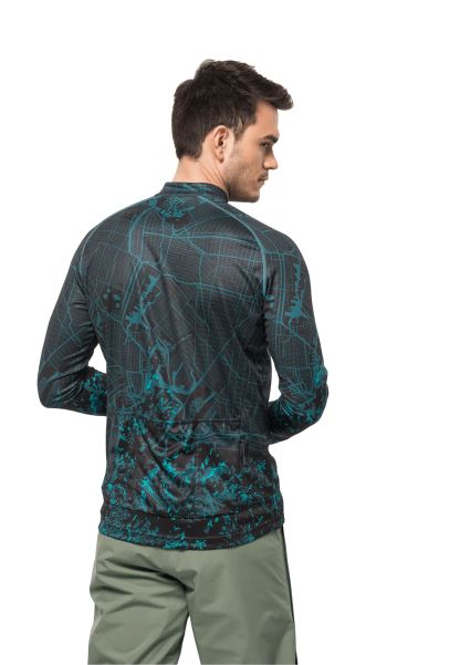 Menşei Mavi Mercan Her Yerinde Jack Wolfskin Morobbia L/s Baskılı M