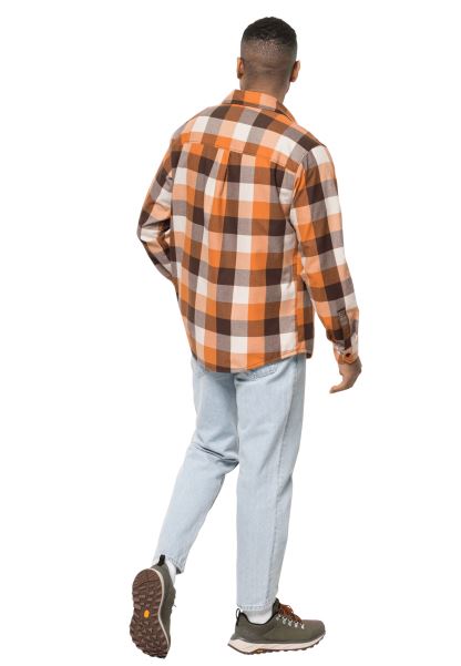 Moda Jack Wolfskin Turuncu Sonbahar çekleri Felsenweg Gömlek M