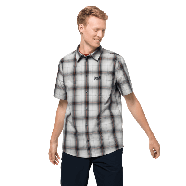 Yeni Jack Wolfskin Erkek Hot Chili Gömlek Tozlu Gri çekler