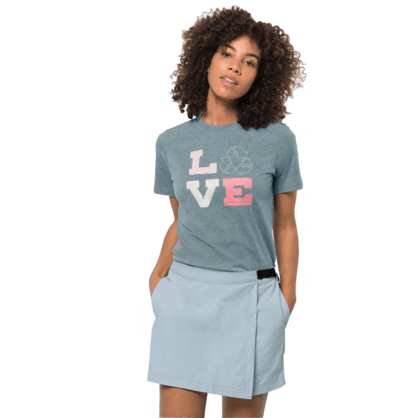 Jack Wolfskin Kadın Okyanus Aşk T Deniz Mavisi Gri