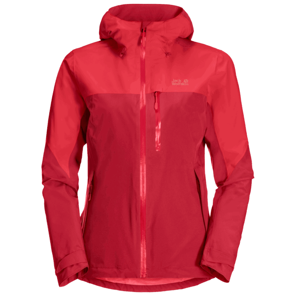 Parlak Kırmızı Koleksiyonları Kadın Yürüyüş Ceketi Jack Wolfskin