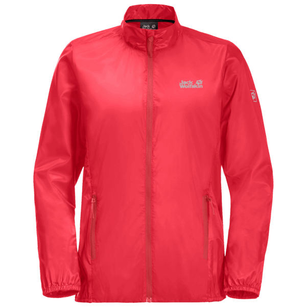 Origin Tulip Red Jack Wolfskin Kadın Pack & Go Rüzgar Kabuğu