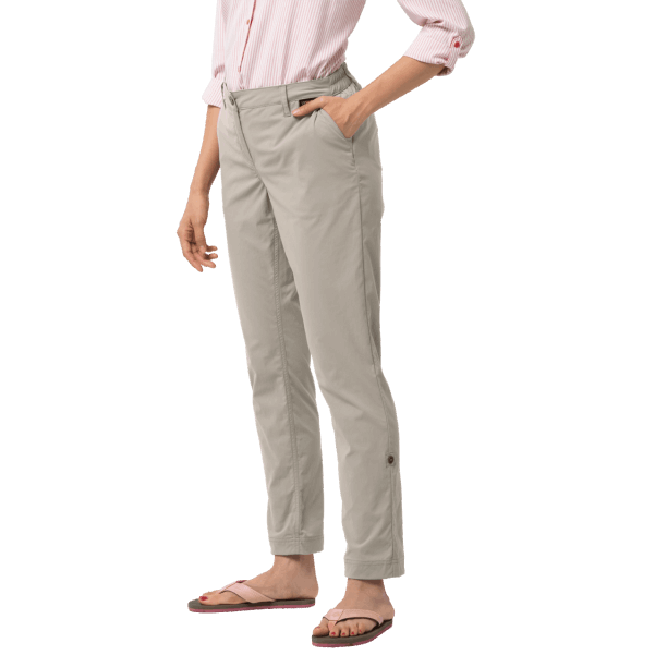 Moda Kadın çöl Roll-up Pantolon Tozlu Gri Jack Wolfskin