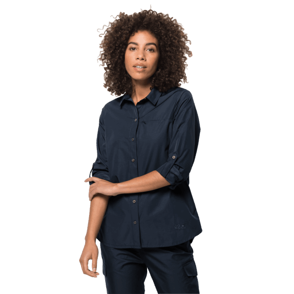 Kadın Lakeside Roll-up Gömlek Gece Mavisi Jack Wolfskin Orijinal