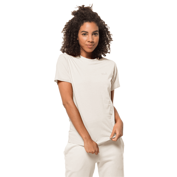 Pamuk Beyazı Kadın Temel T Jack Wolfskin Markaları