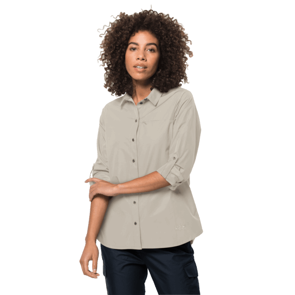 Kadın Lakeside Roll-up Gömlek Tozlu Gri Sıcak Jack Wolfskin