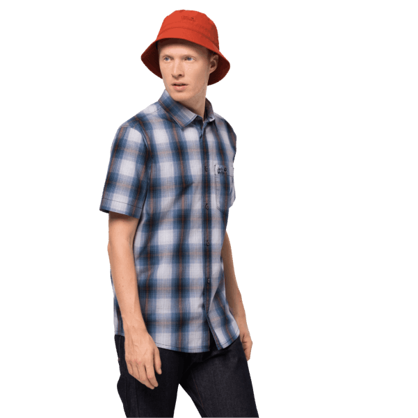 Moda Gece Mavisi çekler Jack Wolfskin Erkek Sıcak Biber Gömleği