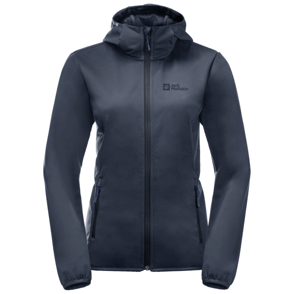 Jack Wolfskin Gece Mavisi Kökenli Kadın Rüzgarlık Kapşonlu