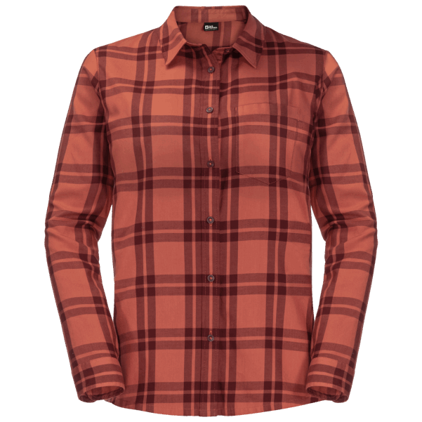 Jack Wolfskin Brands Sonbahar Kırmızı Kareli Kadın Yolcu Gömleği