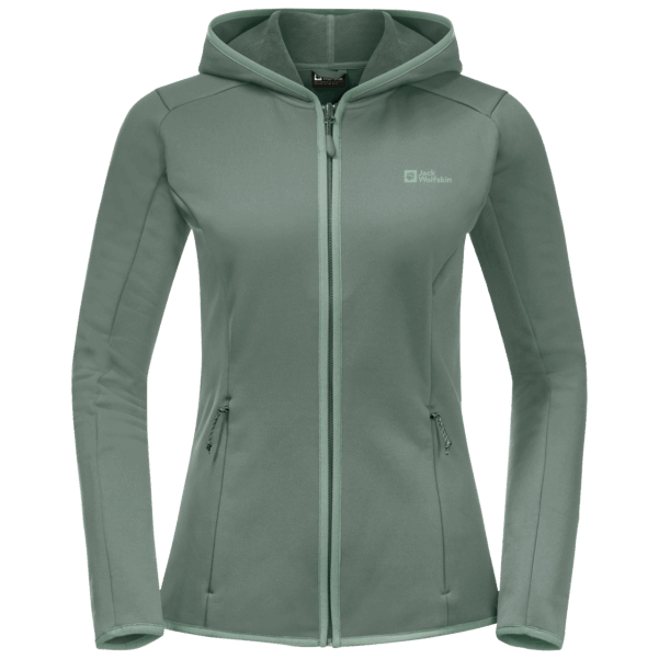 Moda Hedge Yeşil Kadın Baiselberg Kapşonlu Tam Fermuarlı Jack Wolfskin