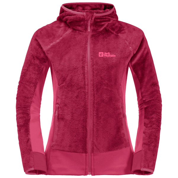 Kadın Rotwand Kapüşonlu Tam Fermuarlı Kızılcık Markaları Jack Wolfskin