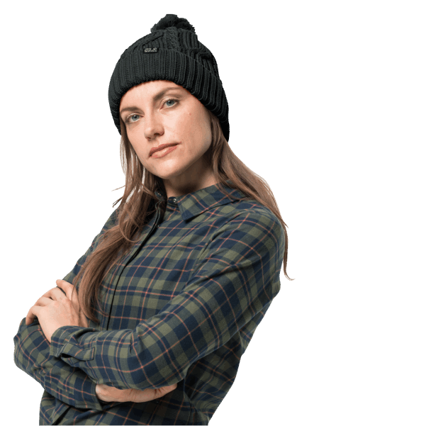 Jack Wolfskin Siyah Stormlock Ponponlu Bere Yeni