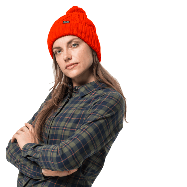 Jack Wolfskin Stormlock Ponponlu Bere Kökeni Yanıp Sönen Kırmızı