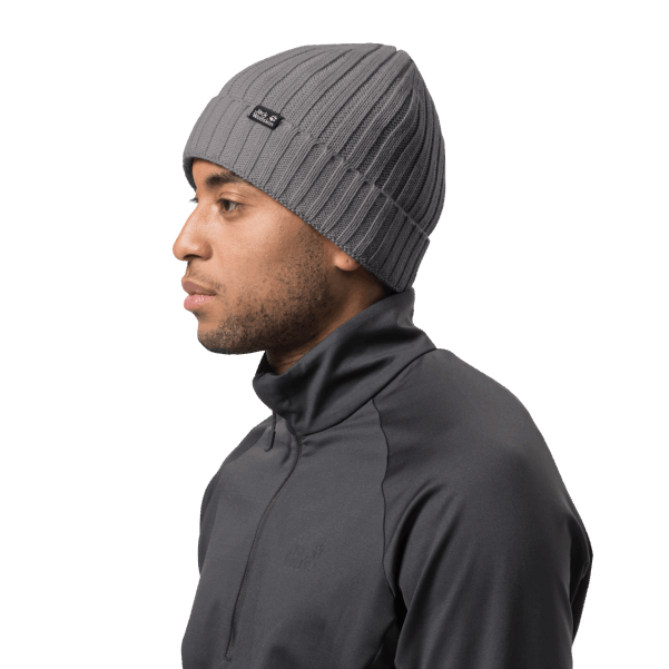 Gri Heather Jack Wolfskin Stormlock Rip örgü Bere Markası