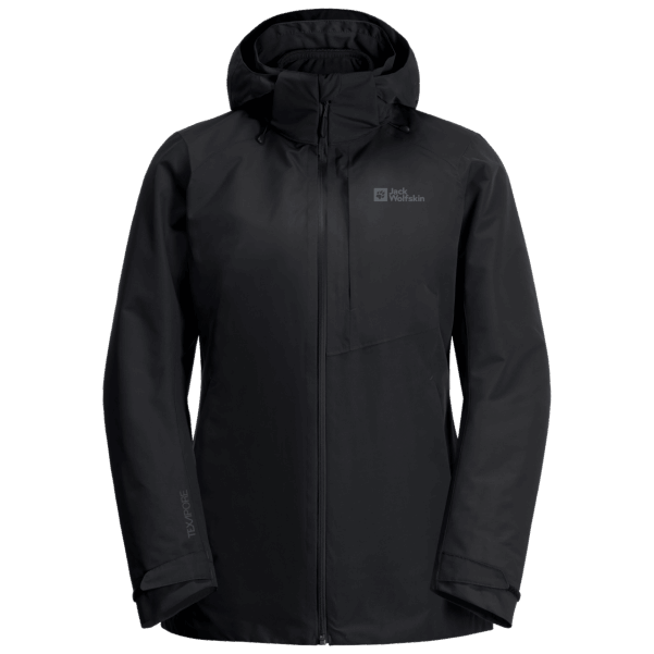 Siyah Kökenli Jack Wolfskin Bergland 3in1 Kadın Ceketi