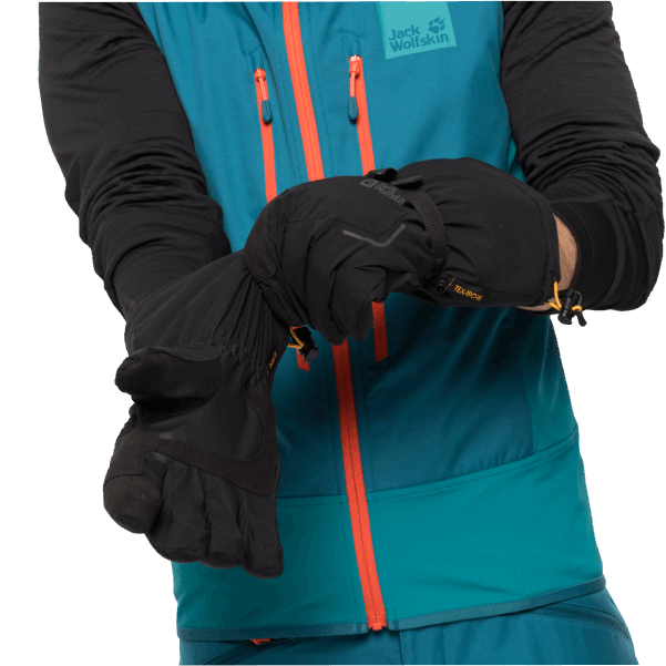 Jack Wolfskin Texapore Büyük Beyaz Eldiven Markaları Siyah