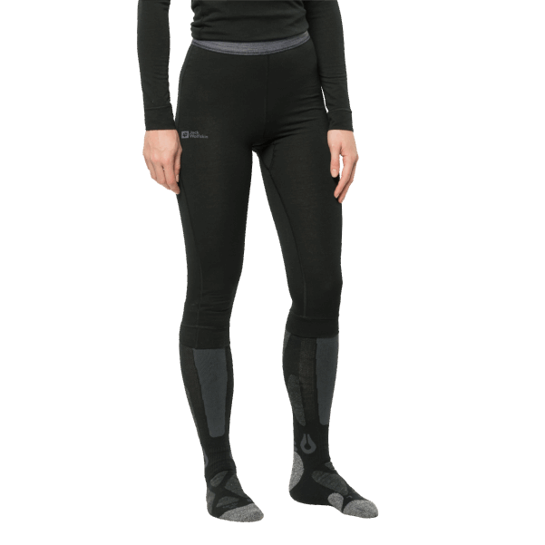 Siyah Kadın Alpspitze Yün Pantolon Jack Wolfskin Moda