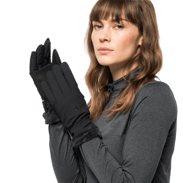 Kadın Stormlock Highloft Eldiven Koleksiyonu Jack Wolfskin Siyah