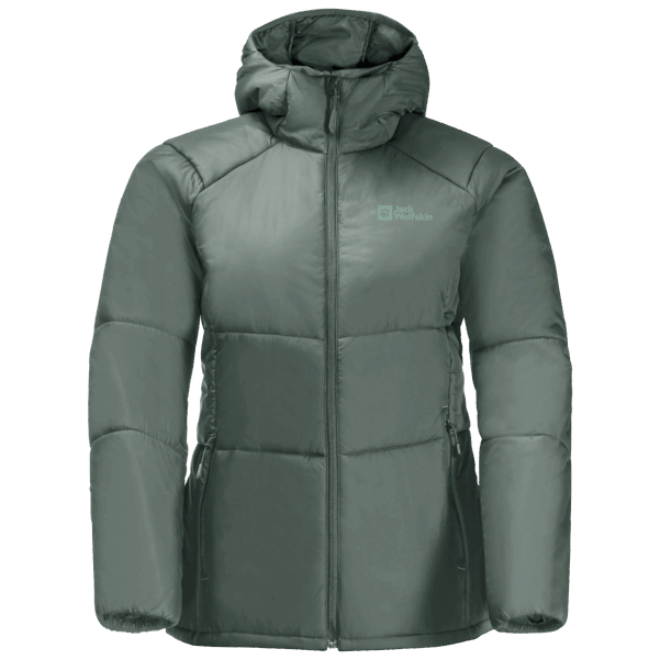 Jack Wolfskin çit Yeşil Kadın Bergland Yalıtımlı Kapşonlu Yeni