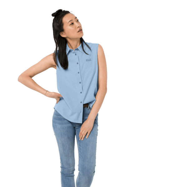 Kadın Sonora Kolsuz Gömlek Yeni Buz Mavisi Jack Wolfskin