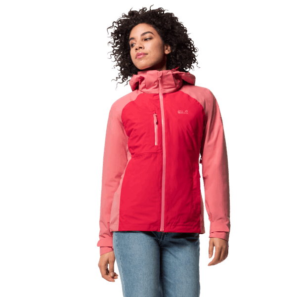 Kadın Mount Emin 3in1 Jack Wolfskin şeffaf Kırmızı Orijinal