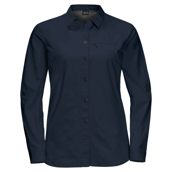 Kadın Göl Kenarı Roll-up Gömleği Gece Mavisi Jack Wolfskin Sıcak