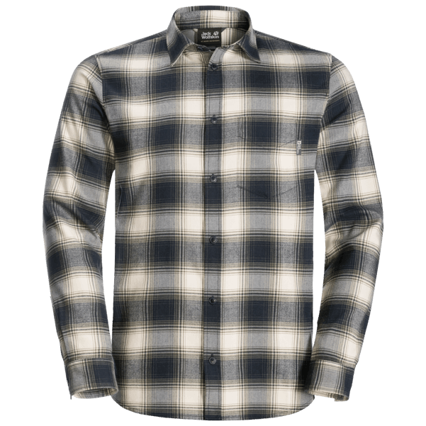 Koleksiyon Gece Mavisi çekler Erkek Gezinti Gömleği Jack Wolfskin