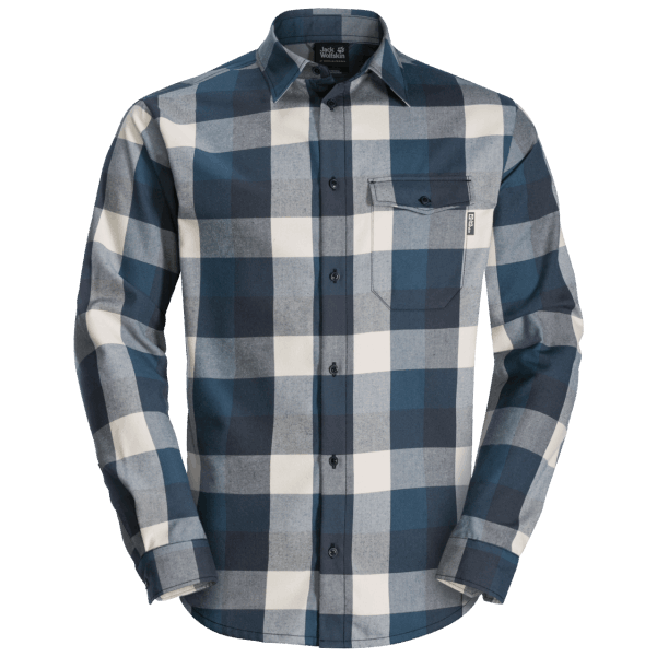 Erkek Felsenweg Gömlek Jack Wolfskin Gök Mavisi çekler Koleksiyonları