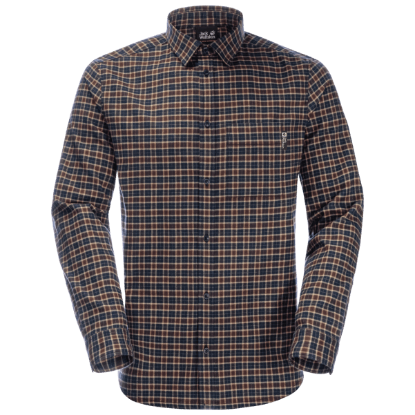 Erkek Bergweg Gömlek Markaları Jack Wolfskin Koyu Meşe çekler