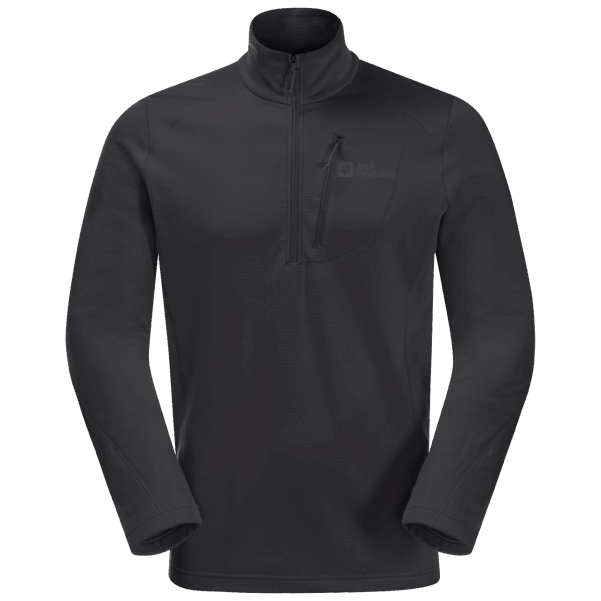 Jack Wolfskin Siyah Erkek Kolbenberg Yarım Fermuarlı Moda