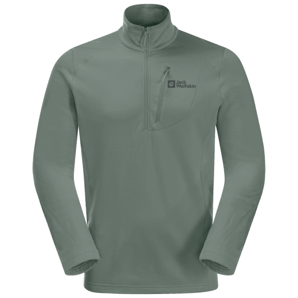 Jack Wolfskin Koleksiyonu Erkek Kolbenberg Yarım Fermuarlı çit Yeşil