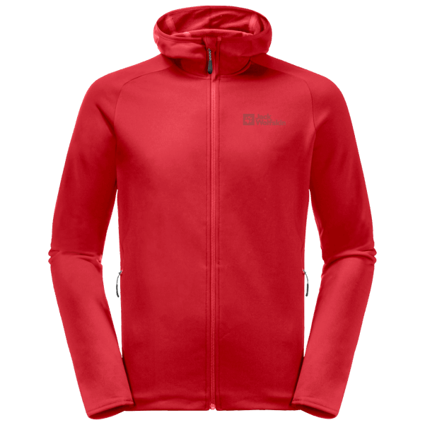 Adrenalin Kırmızısı Erkek Baiselberg Kapüşonlu Tam Fermuarlı Jack Wolfskin En Iyi