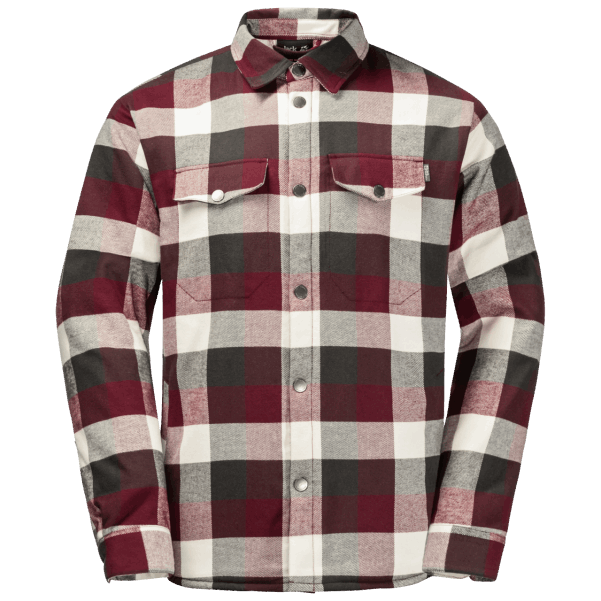 Erkek Felsenweg Yalıtımlı Gömlek Jack Wolfskin Cordovan Kırmızı çekler Markalar