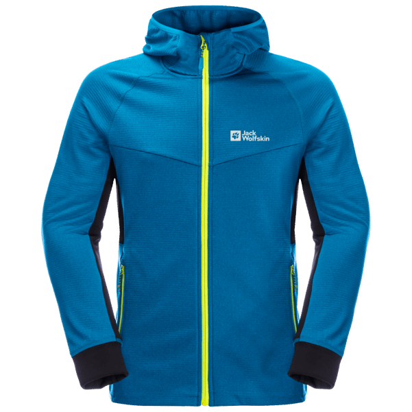 Sıcak Mavi Pacific Jack Wolfskin Erkek Hidro ızgara Kapşonlu Tam Fermuarlı